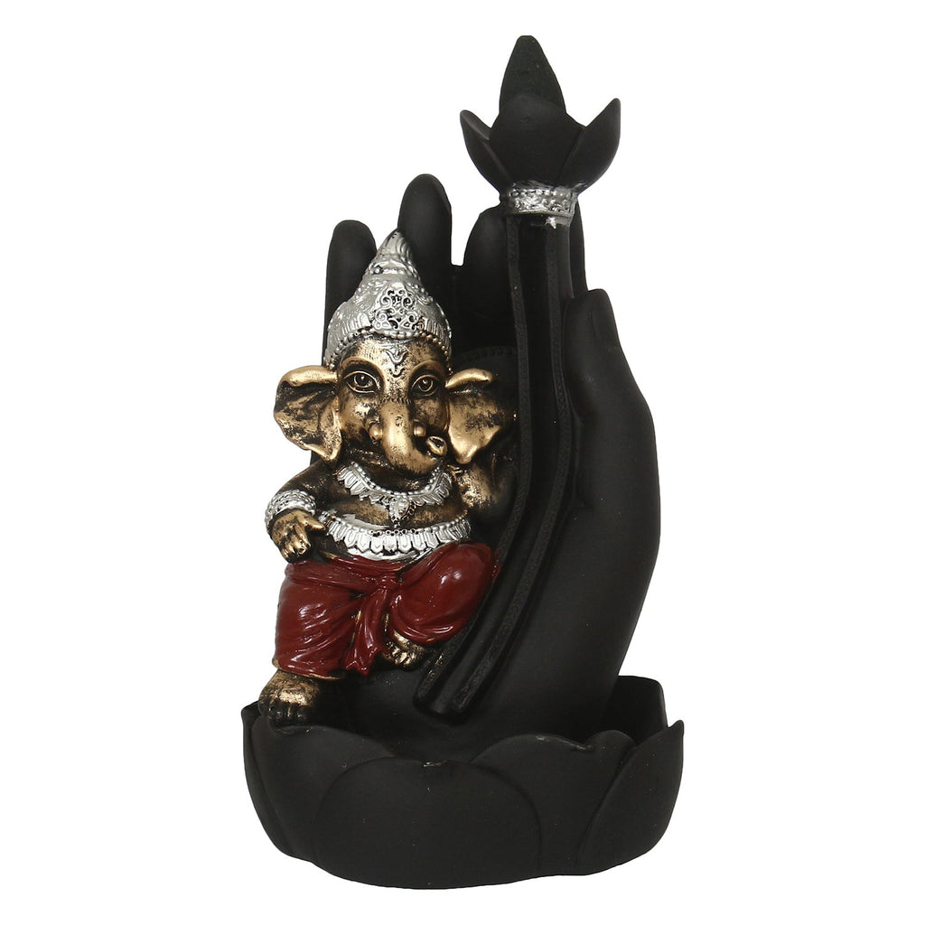 Lord Ganesha Idol Smoke Backflow Cone Incense Holder Decorative Showpiece Kafalo