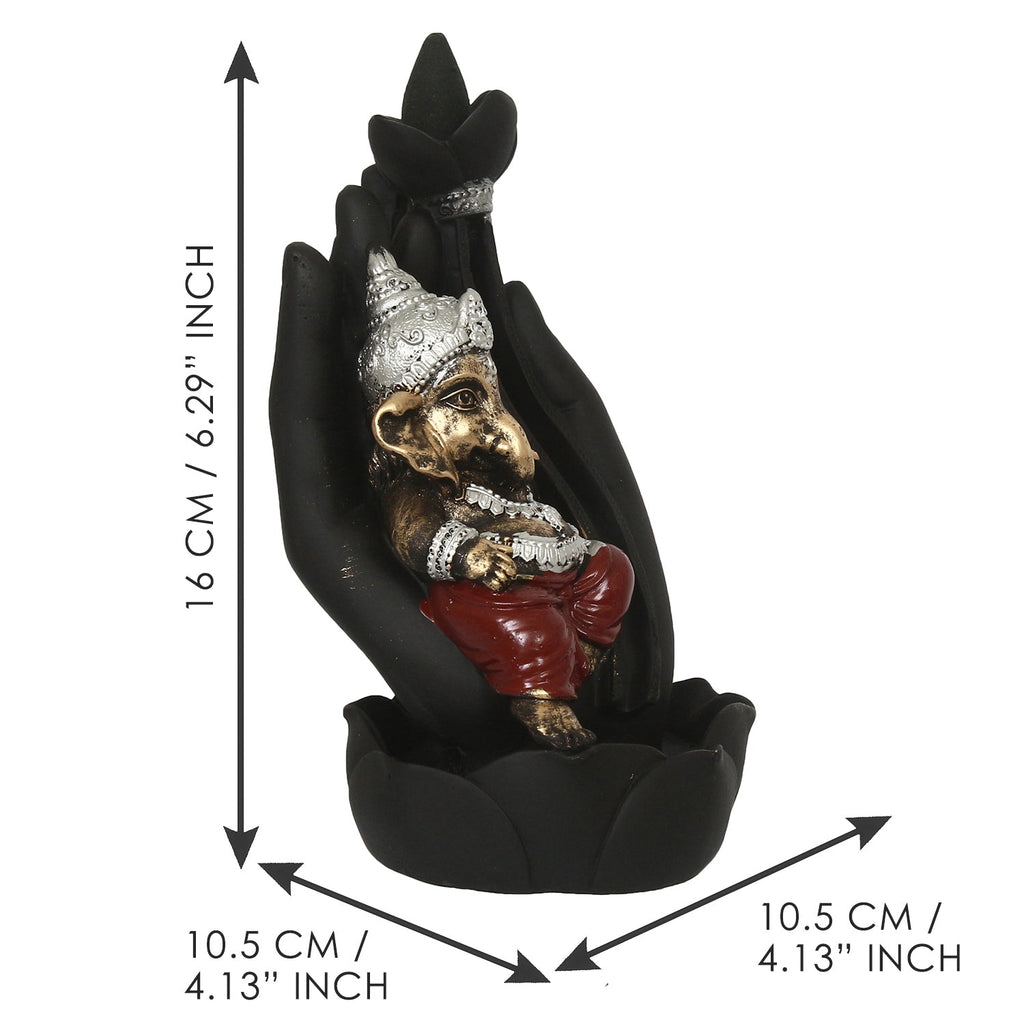 Lord Ganesha Idol Smoke Backflow Cone Incense Holder Decorative Showpiece Kafalo