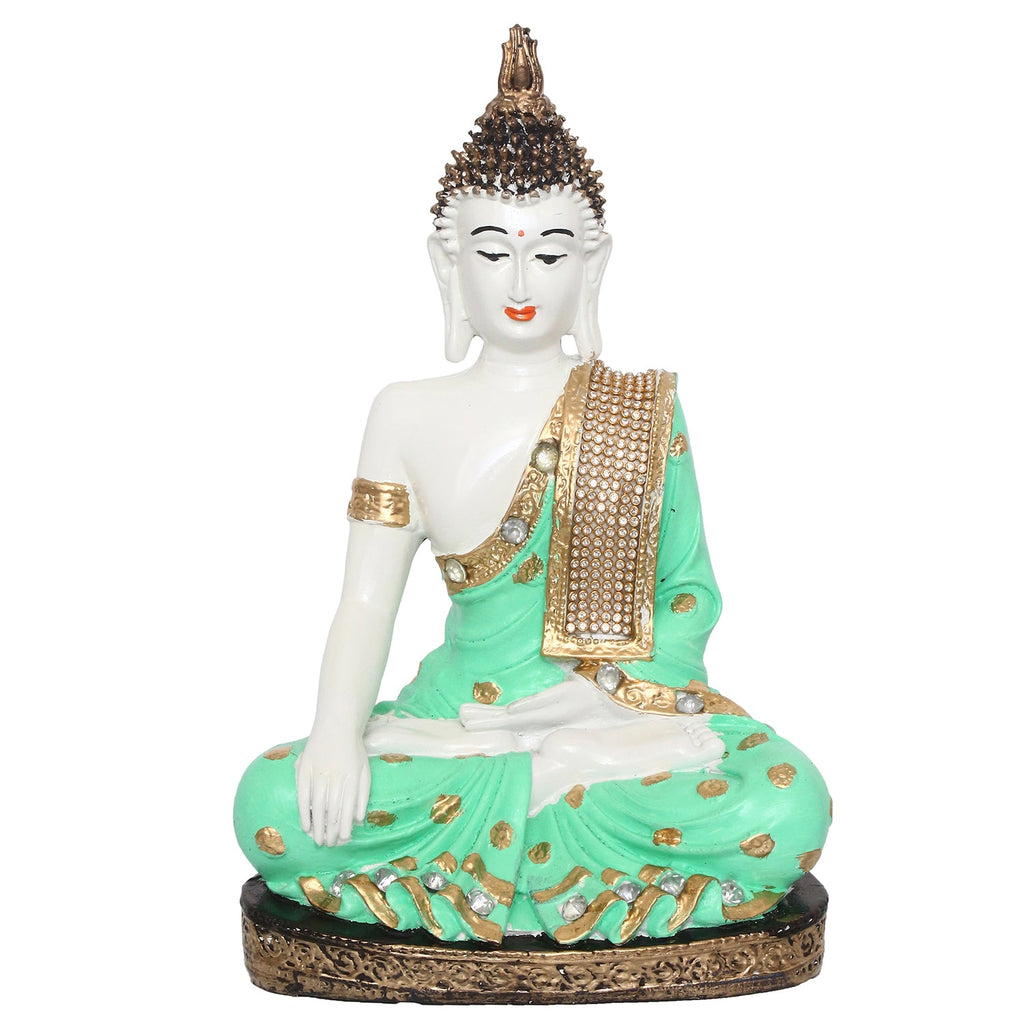 Decorative Meditating Lord Buddha - Green Kafalo