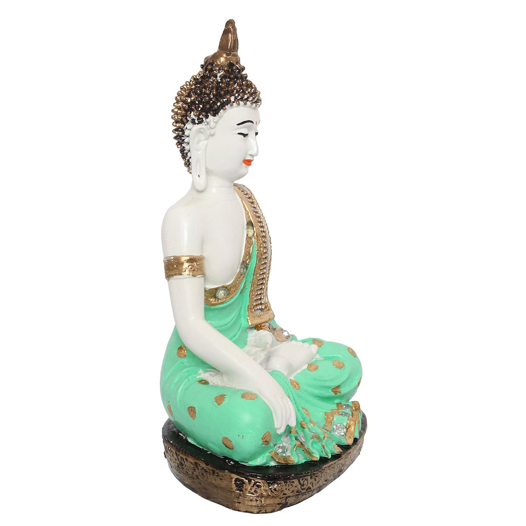 Decorative Meditating Lord Buddha - Green Kafalo