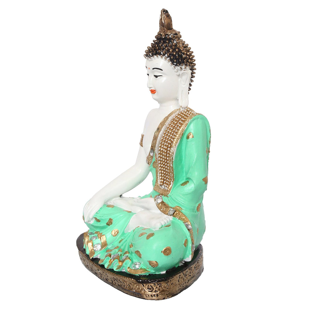 Decorative Meditating Lord Buddha - Green Kafalo