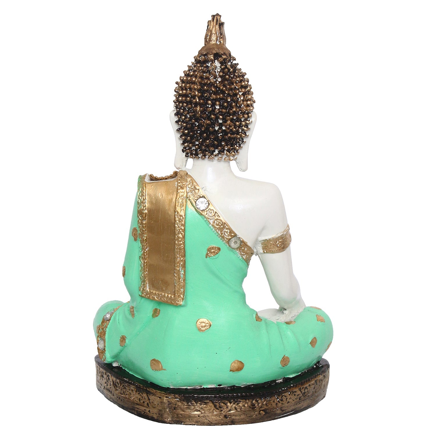 Decorative Meditating Lord Buddha - Green Kafalo