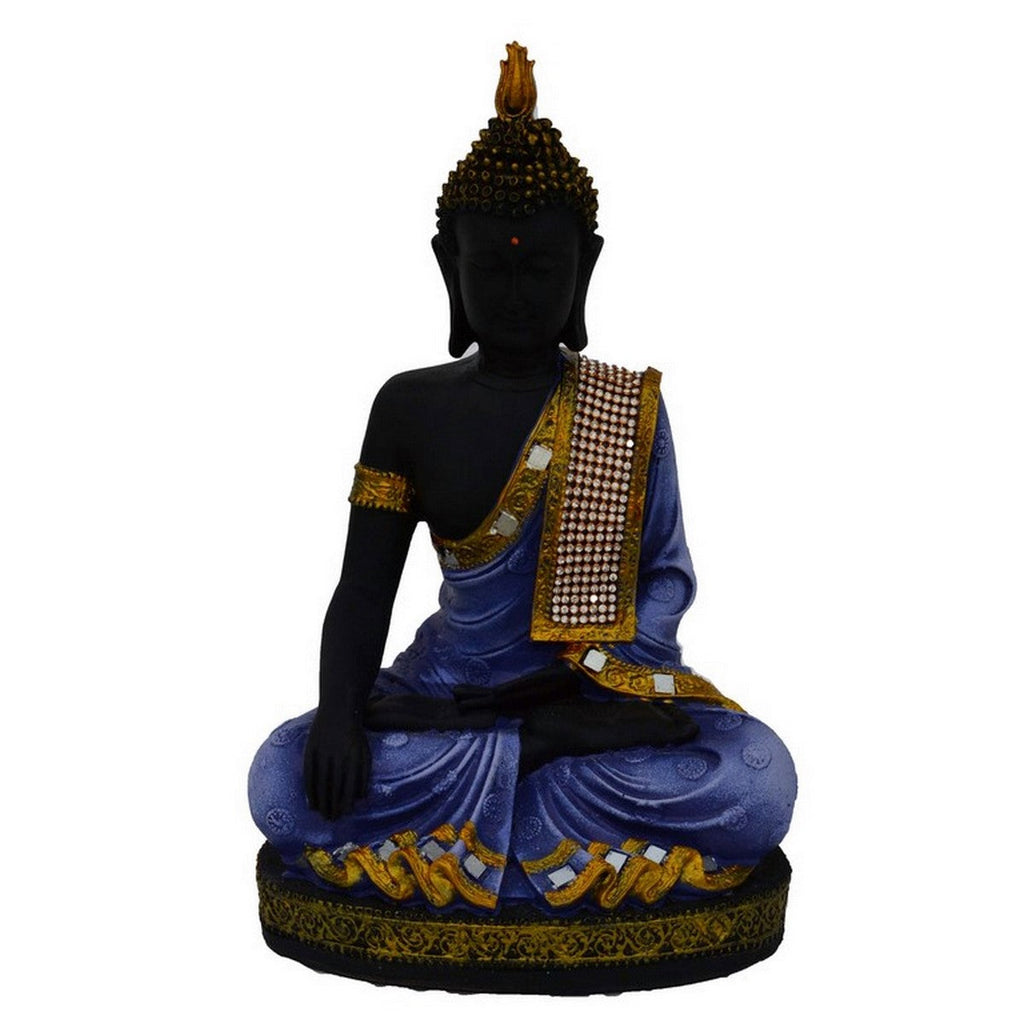 Polyresin Meditating Lord Buddha - Purple Kafalo