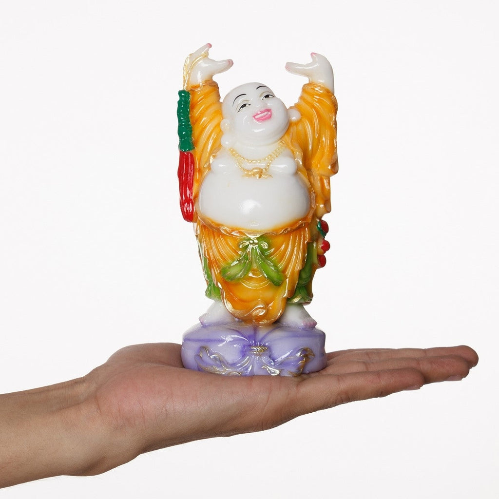 Feng Shui standing Laughing Buddha with Hands Up Statue Kafalo