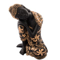 Polyresin Black and golden Resting Buddha on Knee Statue Kafalo