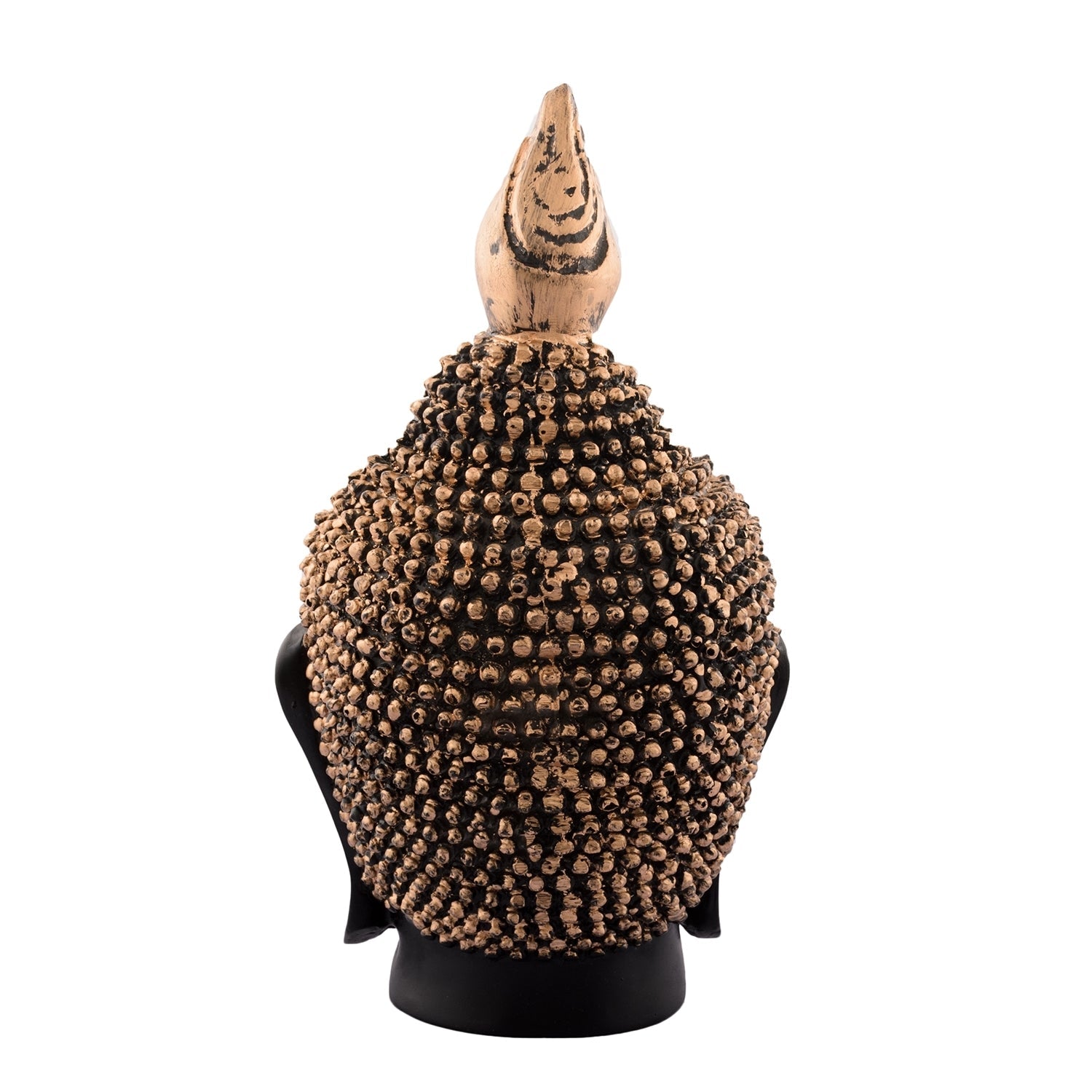 Polyresin Gold and Black Meditating Buddha Head Statue Kafalo
