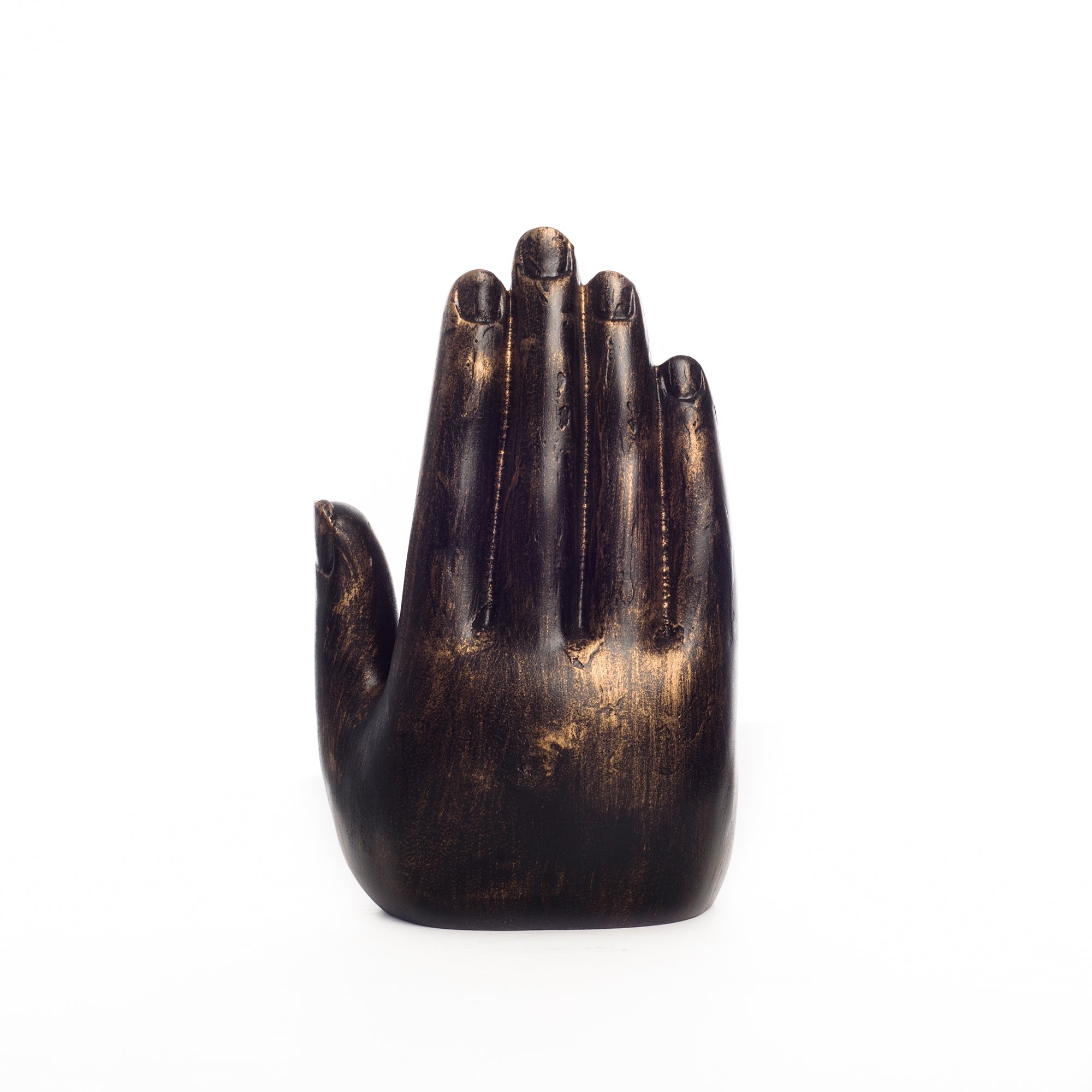 Polyresin Palm Buddha Statue Religious Idol Kafalo