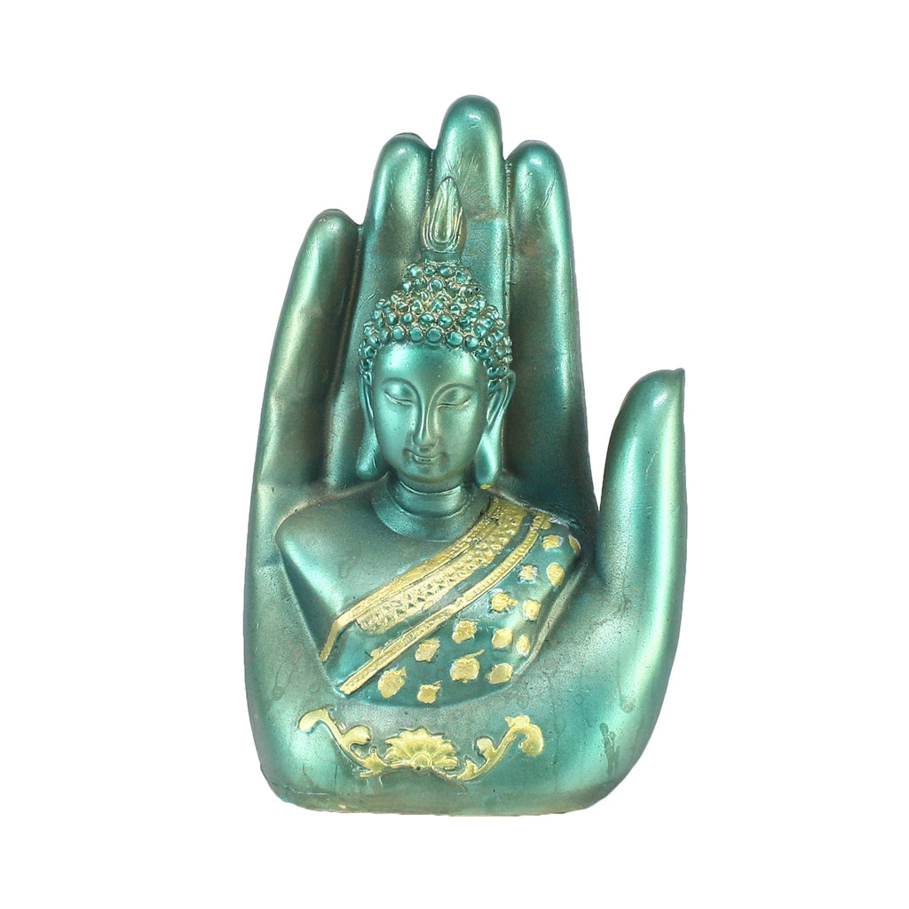 Teak and Golden Handcrafted Palm Buddha Kafalo