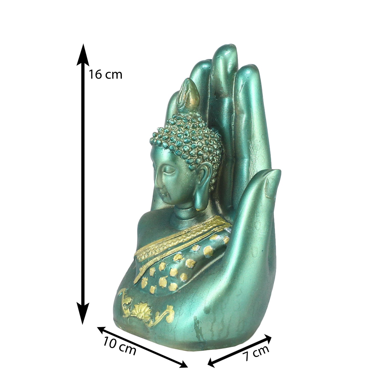 Teak and Golden Handcrafted Palm Buddha Kafalo