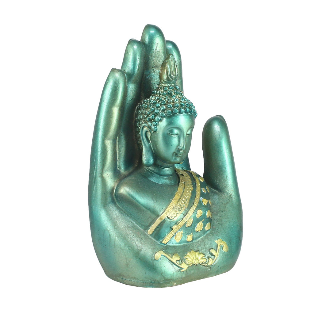 Teak and Golden Handcrafted Palm Buddha Kafalo
