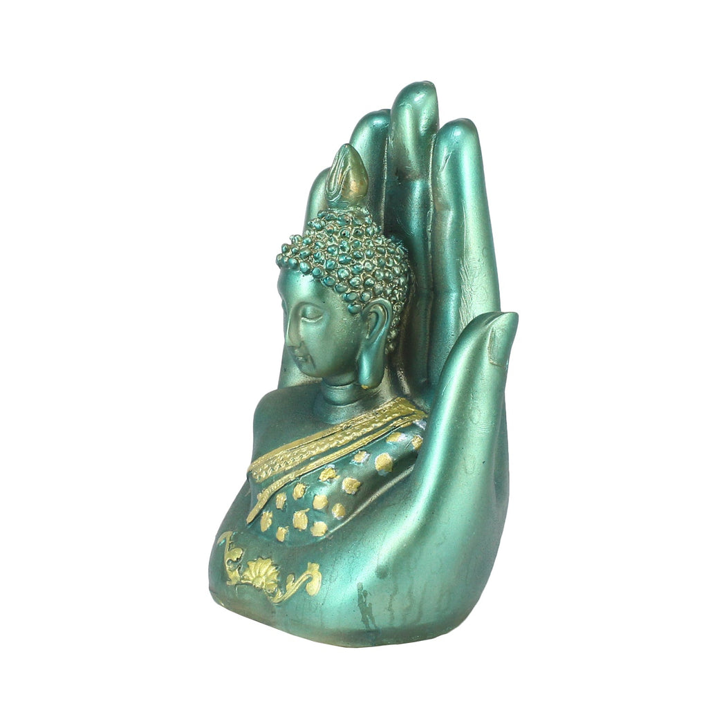 Teak and Golden Handcrafted Palm Buddha Kafalo