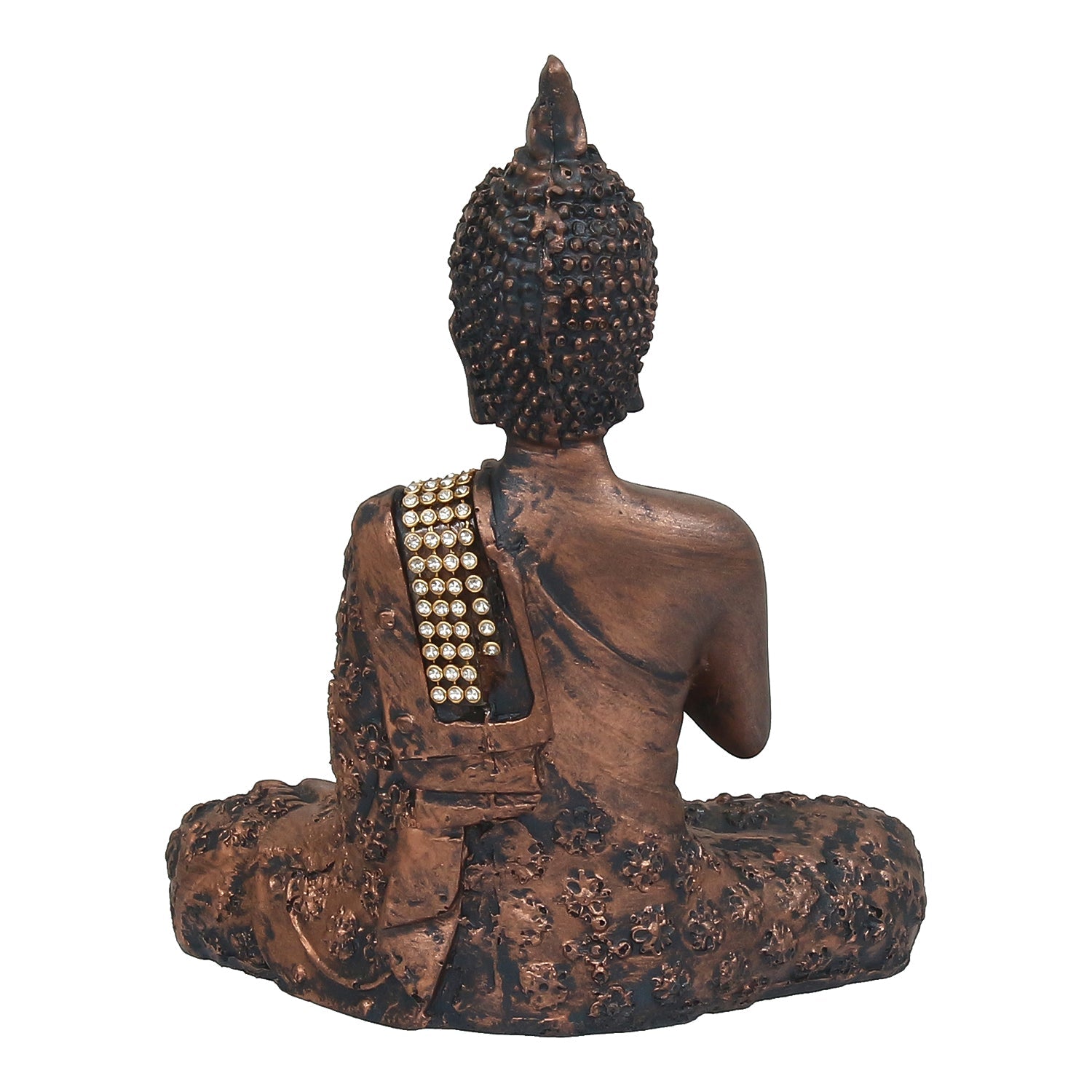 Polyresin Brown Handcrafted Meditating Blessing Buddha Statue Kafalo