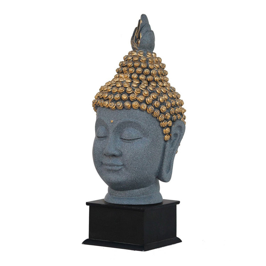 Handcrafted Golden Crown Buddha Head Statue With Stand Kafalo