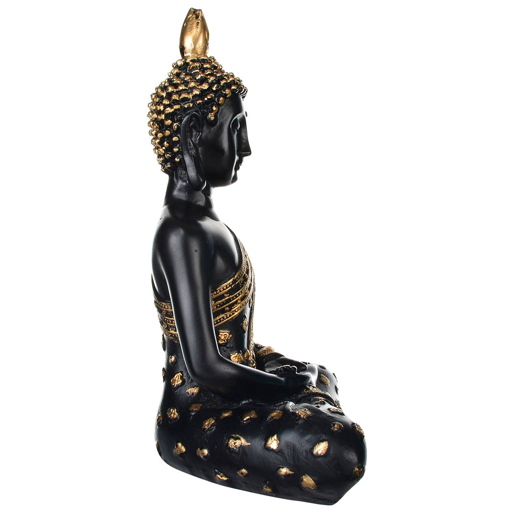 Handcrafted Meditating Blessing Buddha ( Black & Gold ) Kafalo