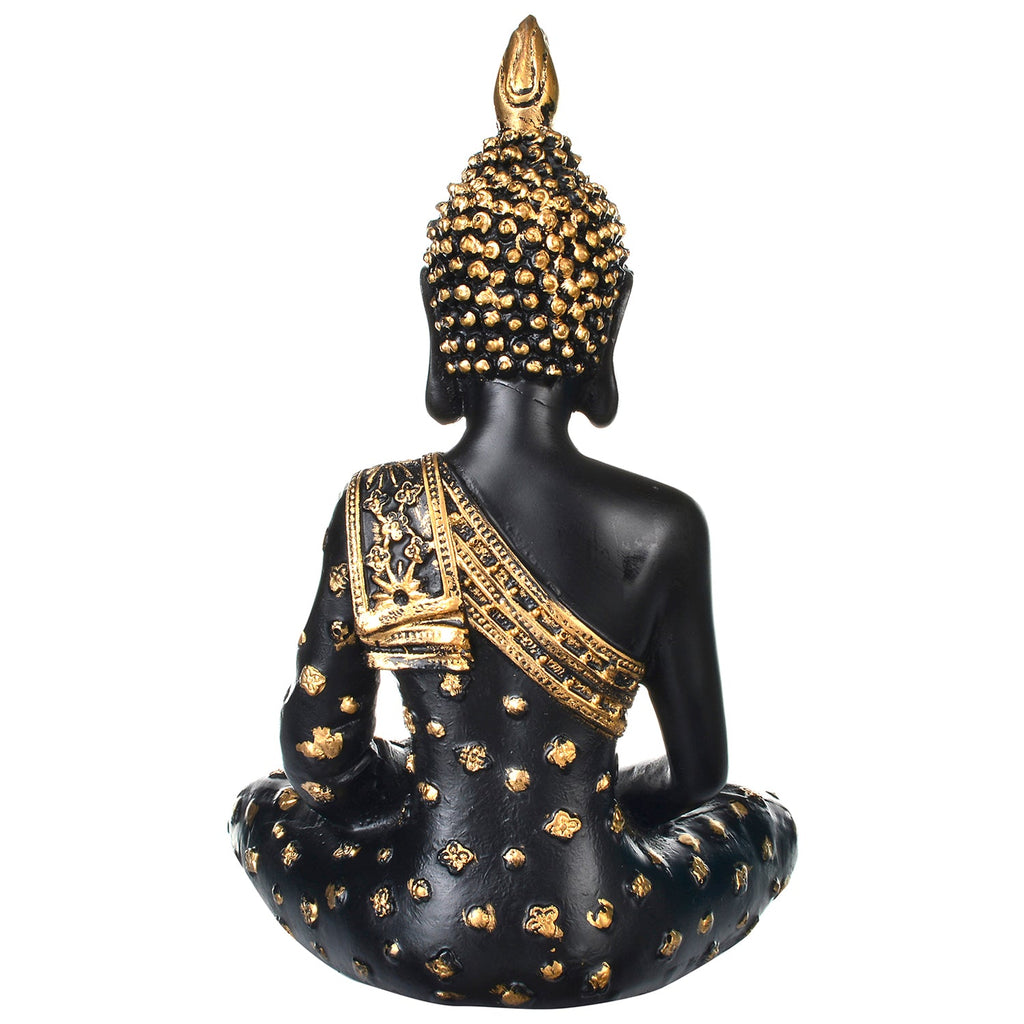 Handcrafted Meditating Blessing Buddha ( Black & Gold ) Kafalo