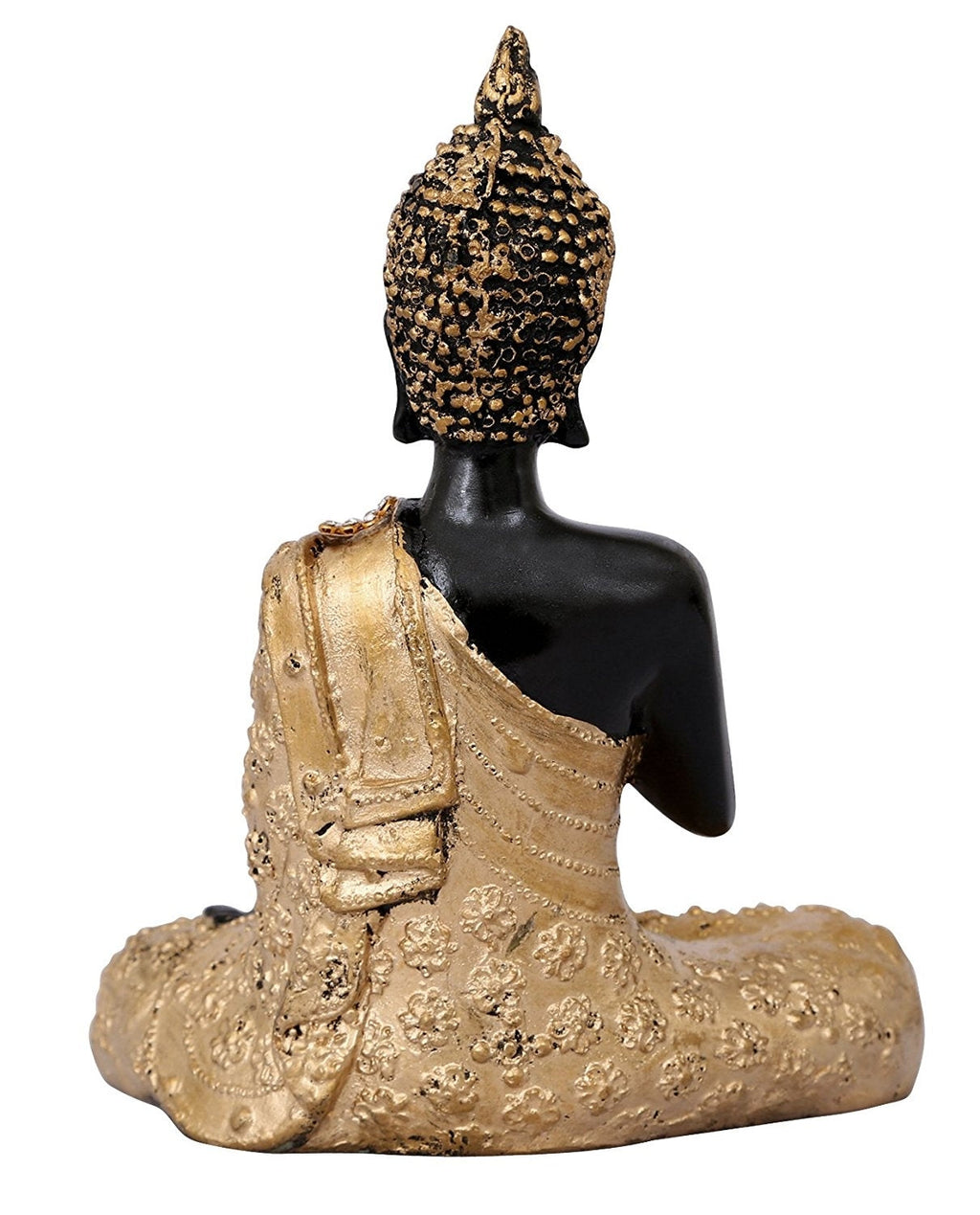 Handcrafted Decorative Meditating Buddha (Size - 17CmxGolden and BlackxPolyresin), 1 Lord Buddha Idol Kafalo