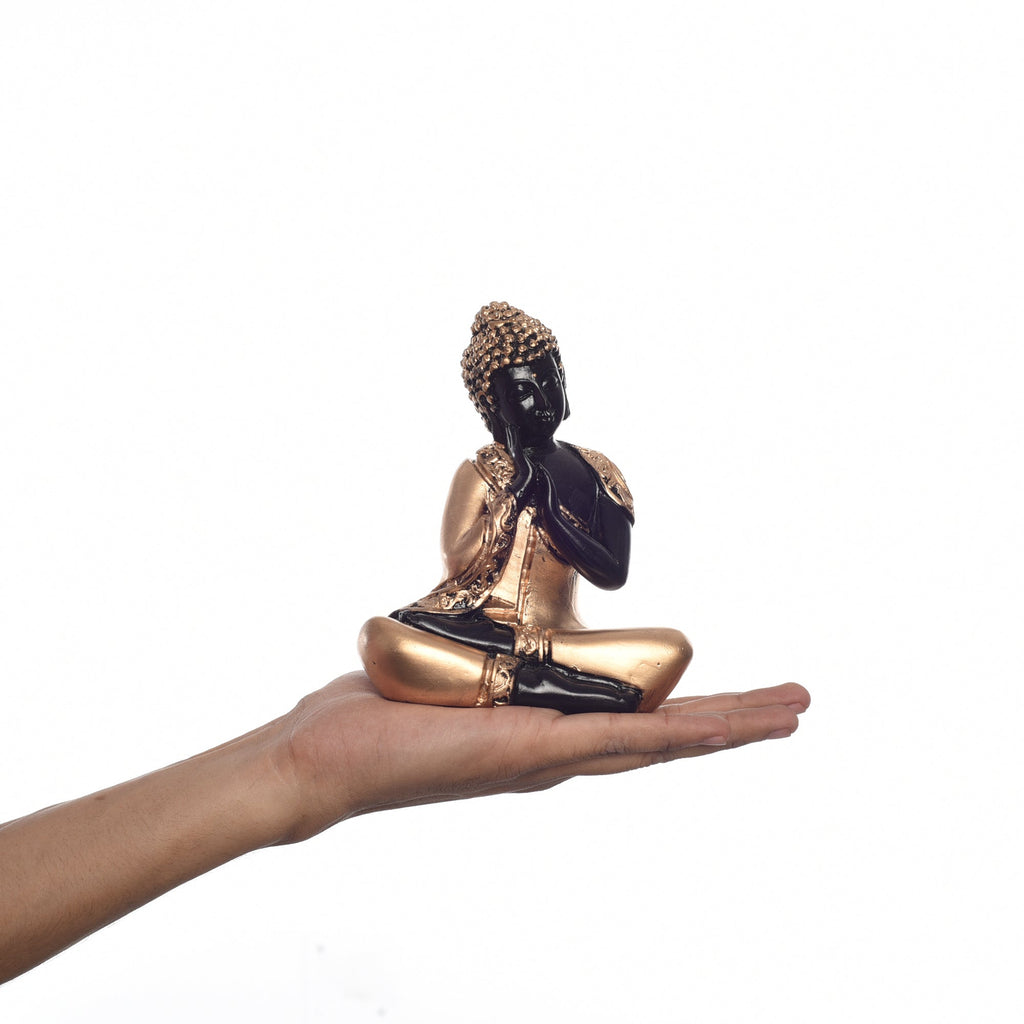 Brass Buddha Resting Premium Brass Golden Showpiece Kafalo