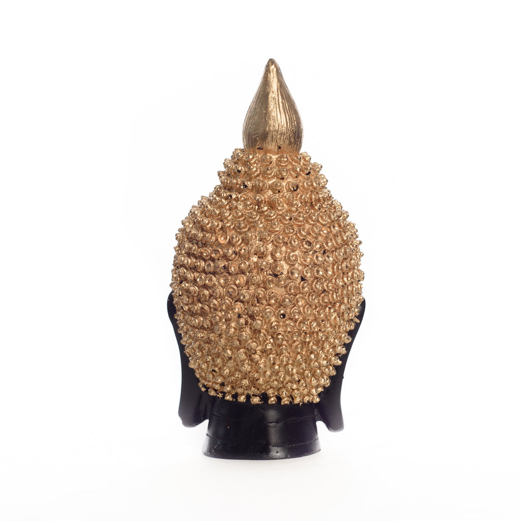Polyresin Golden and Black Meditating Buddha Head Statue Kafalo