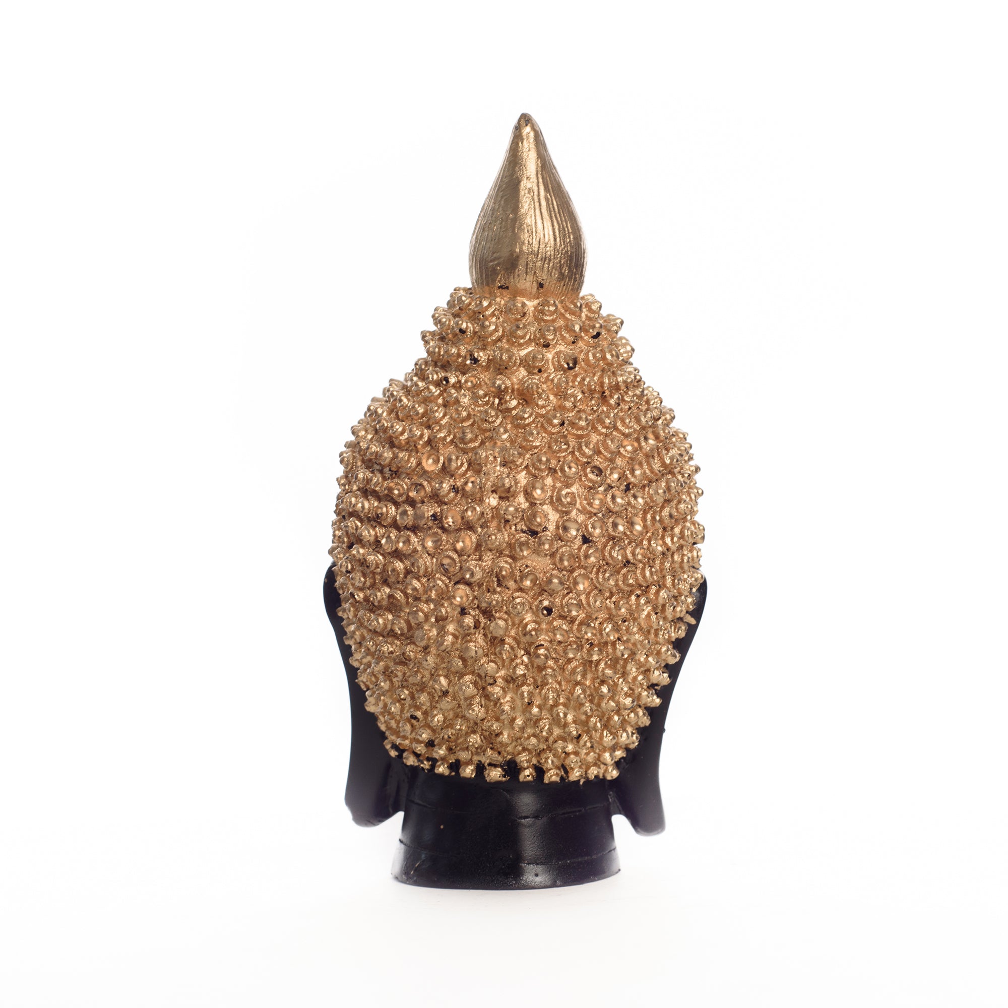 Polyresin Golden and Black Meditating Buddha Head Statue Kafalo