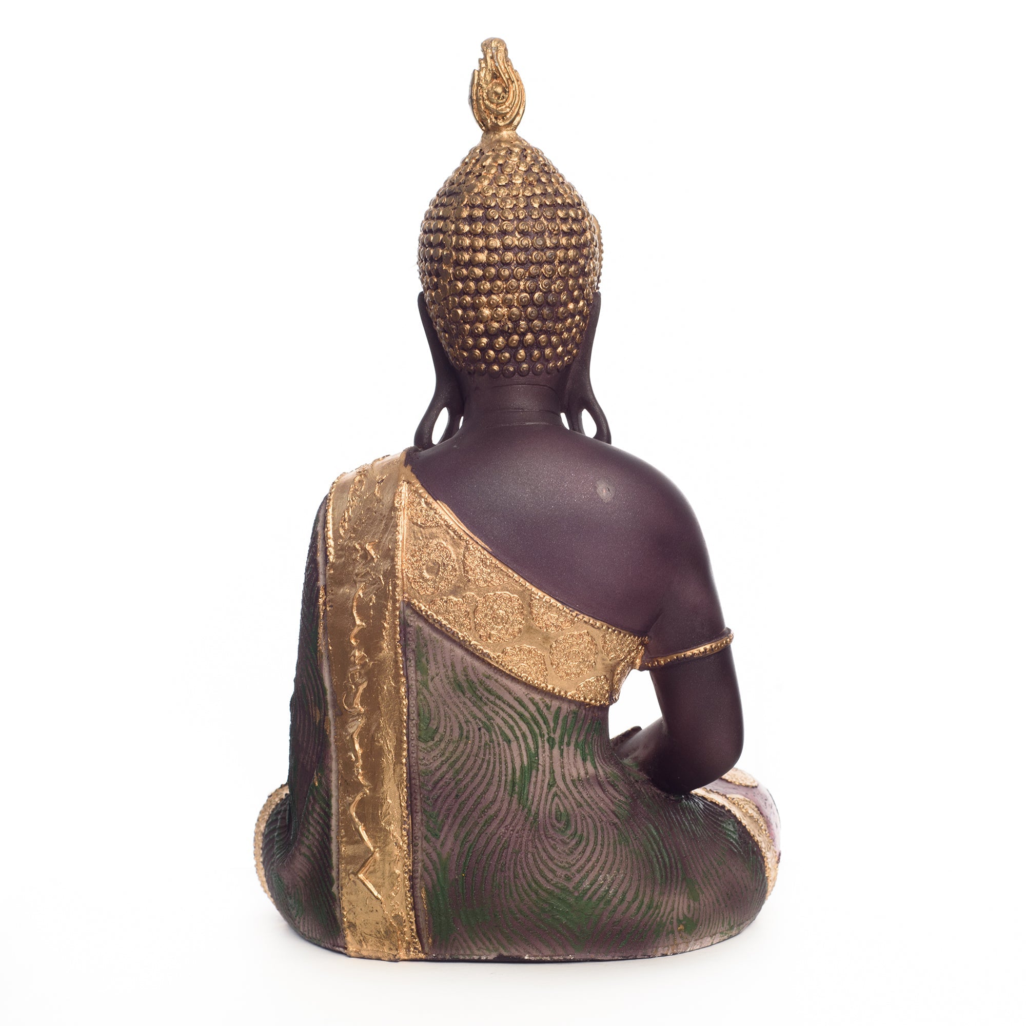 Polyresin Brown and Gold Handcrafted Meditating Buddha Statue Kafalo