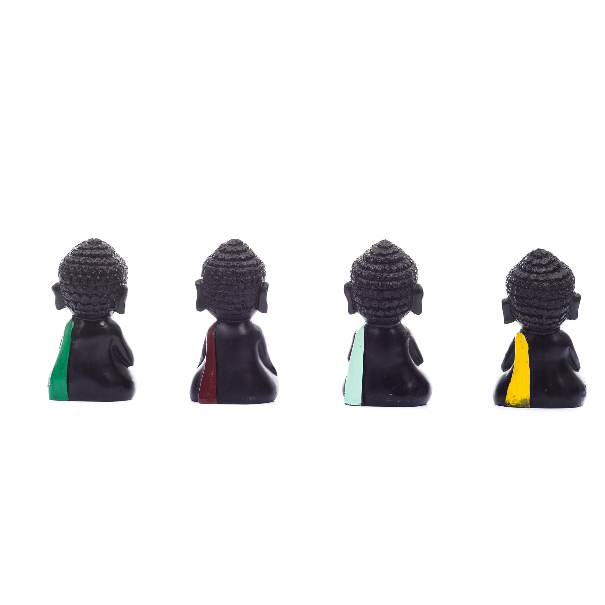 Handcrafted Set Of 4 Meditating Buddha Idols For Home Decor Kafalo