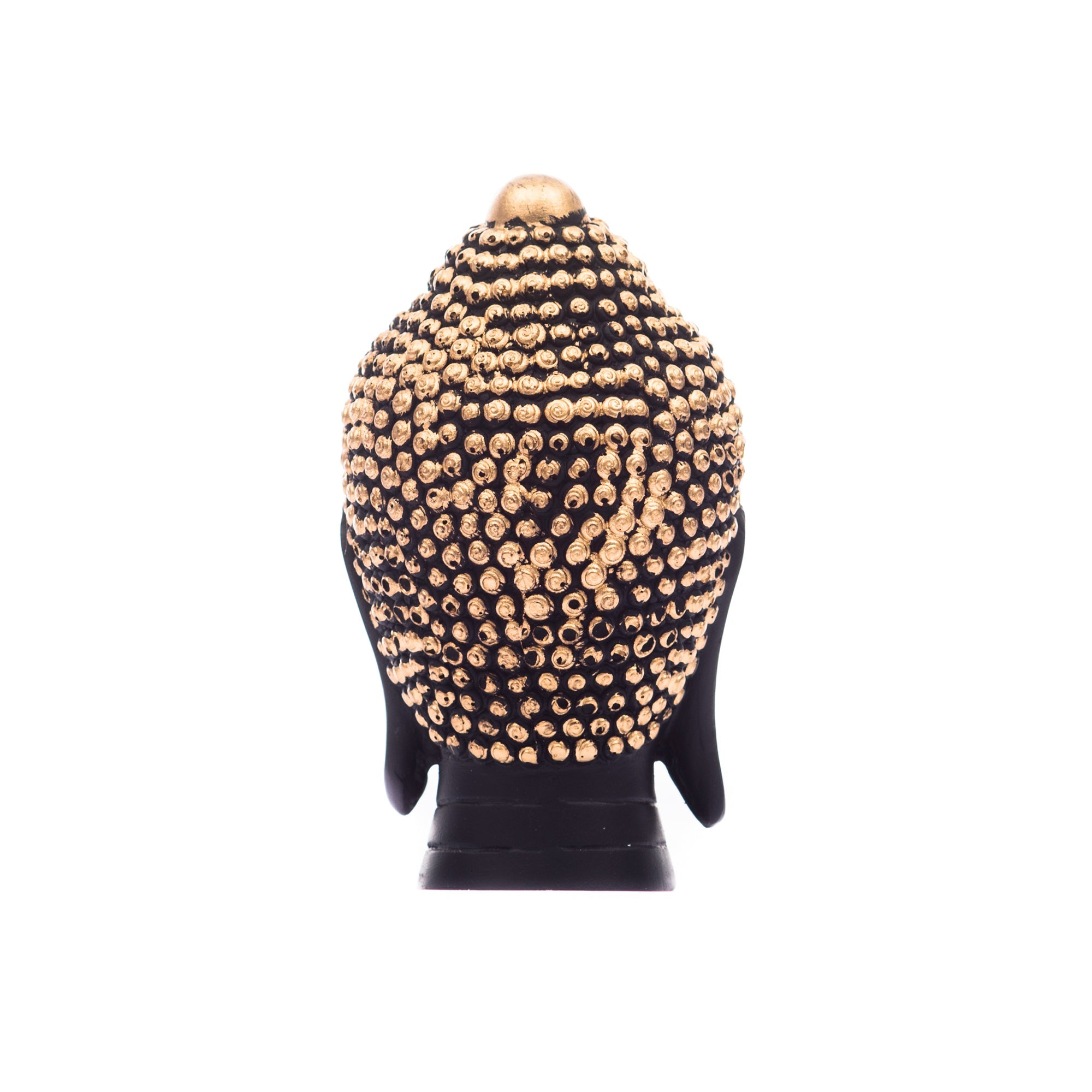 Polyresin Handcrafted Black And Golden Meditating Buddha Face Statue Kafalo