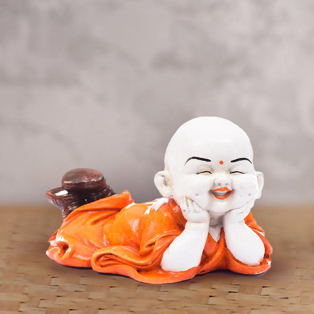 Polyresin Resting Laughing Cute Baby Buddha Statue Kafalo