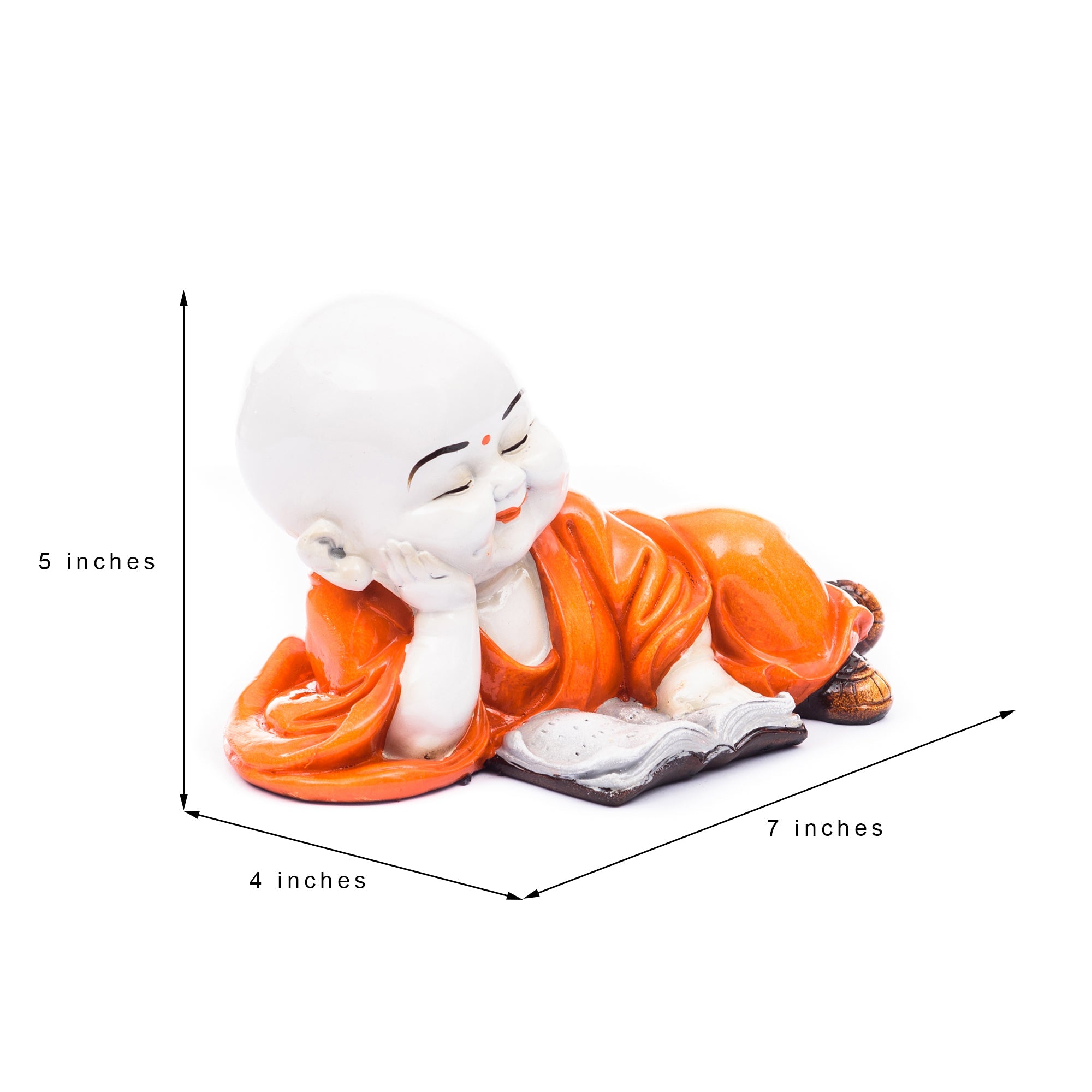 Polyresin Resting Laughing Cute Baby Buddha Statue Kafalo