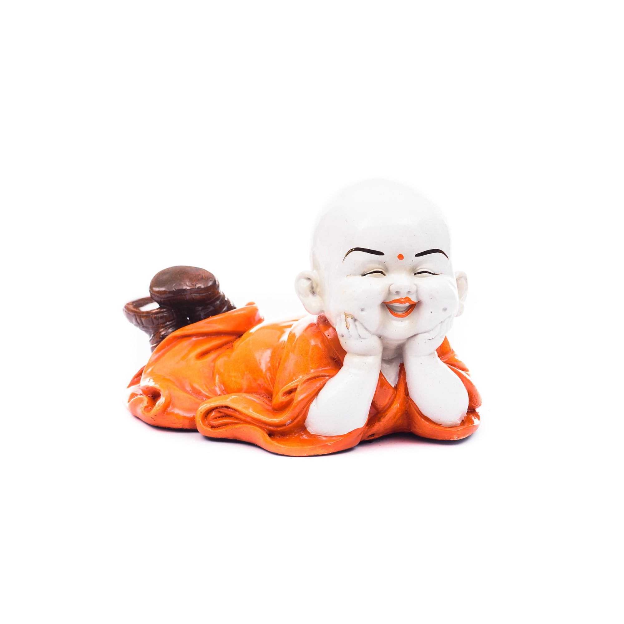 Polyresin Resting Laughing Cute Baby Buddha Statue Kafalo