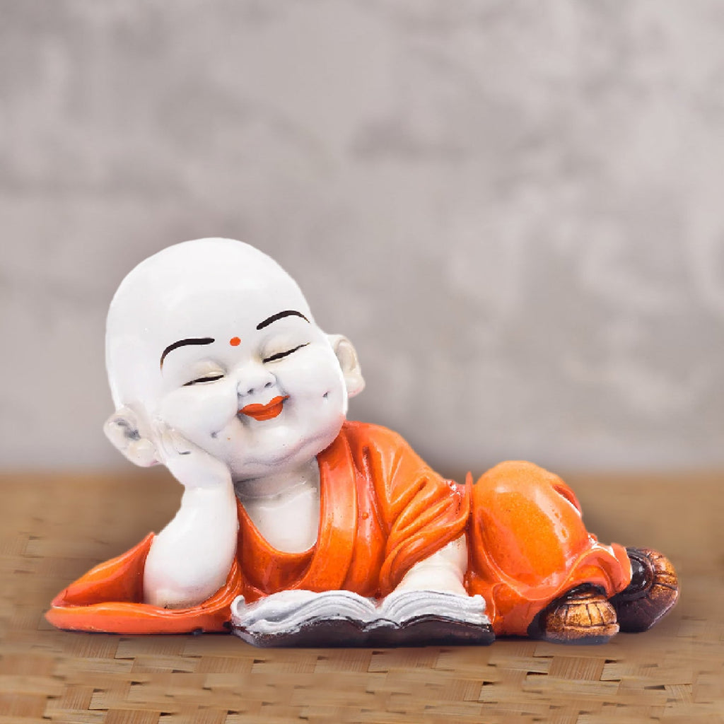 Polyresin Resting Laughing Cute Baby Buddha Statue Kafalo
