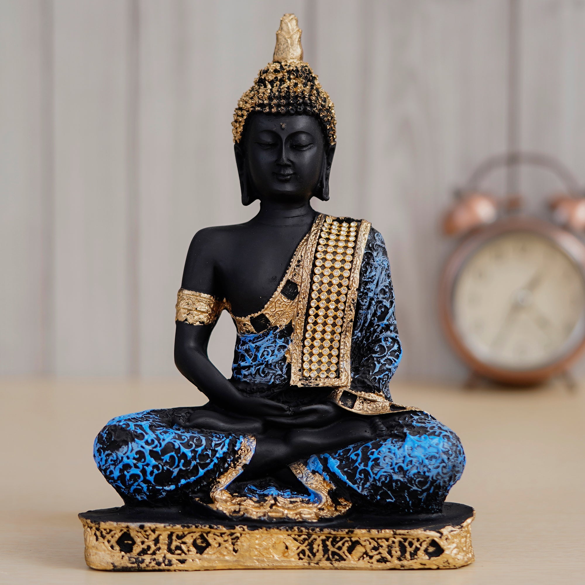 Green Meditating Buddha Decorative Showpiece - 24 cm Kafalo