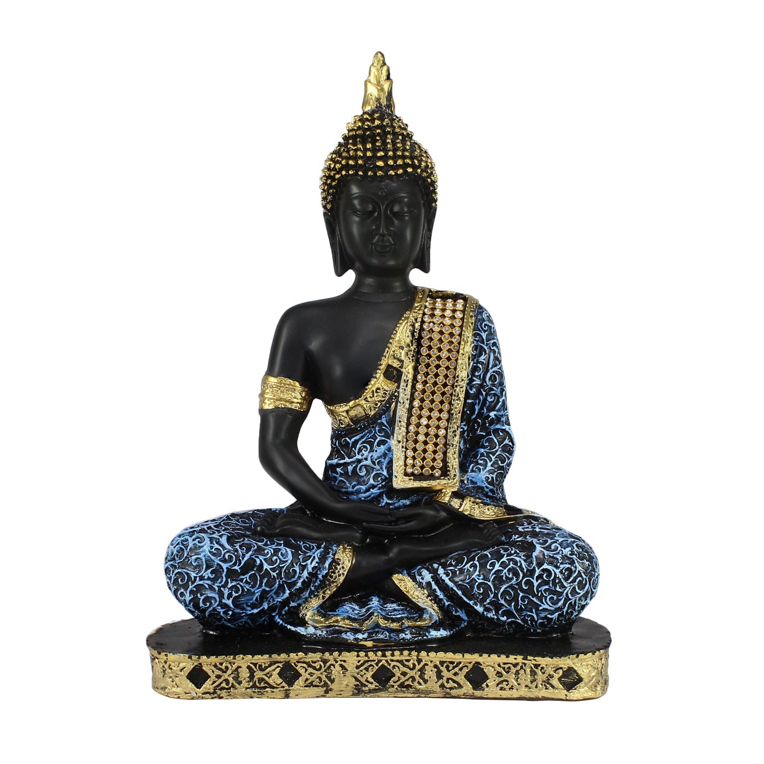 Blue Meditating Buddha Decorative Showpiece - 24 cm Kafalo
