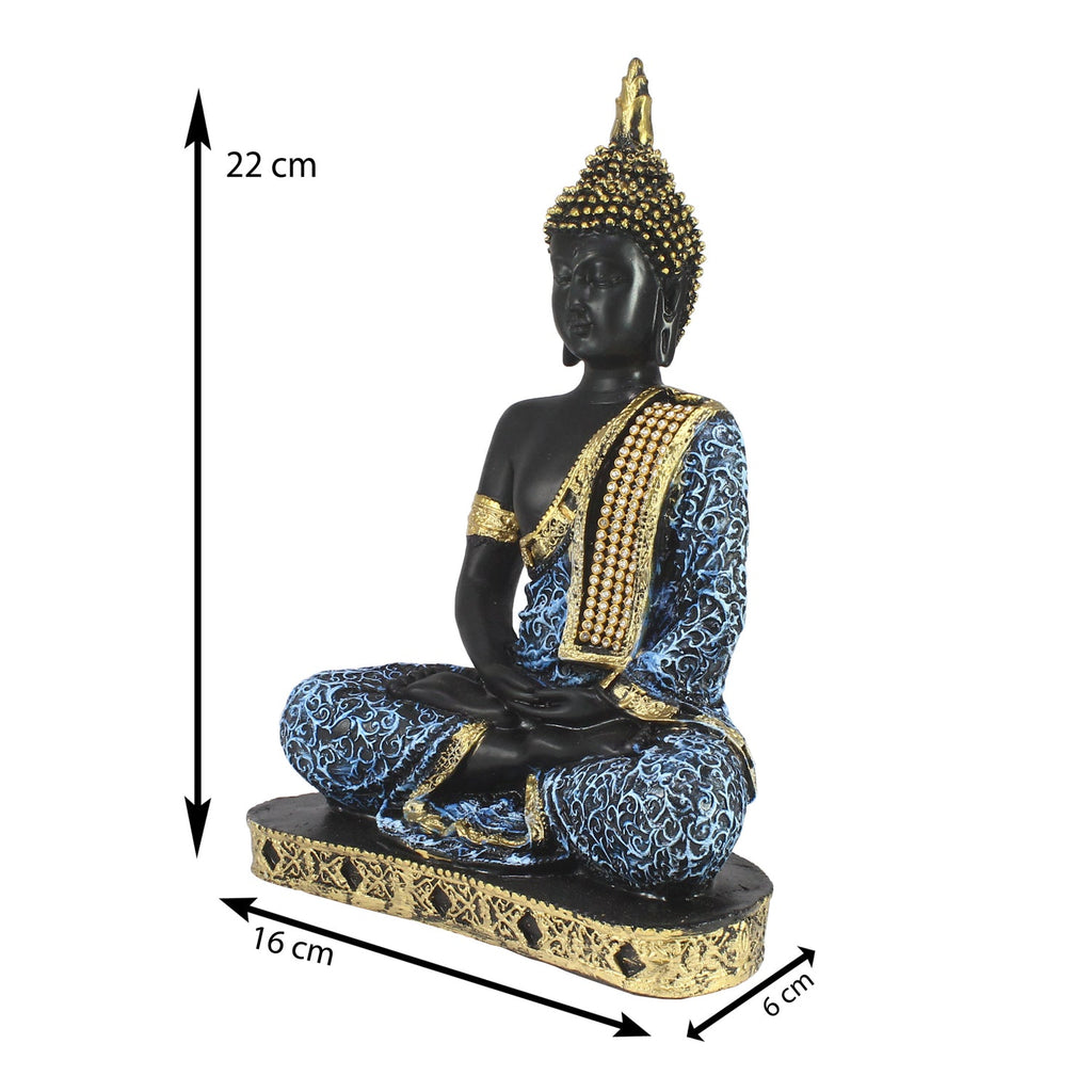 Blue Meditating Buddha Decorative Showpiece - 24 cm Kafalo