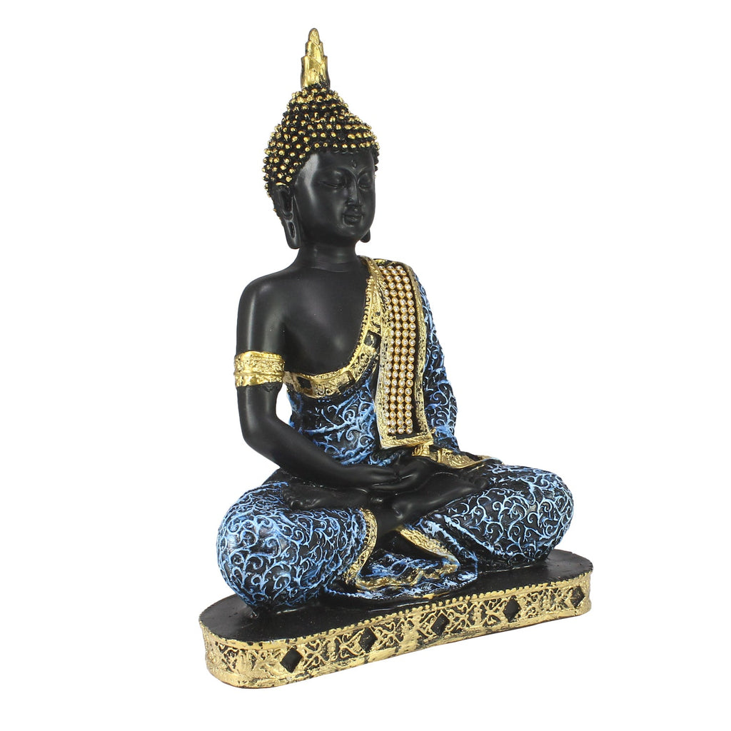 Blue Meditating Buddha Decorative Showpiece - 24 cm Kafalo
