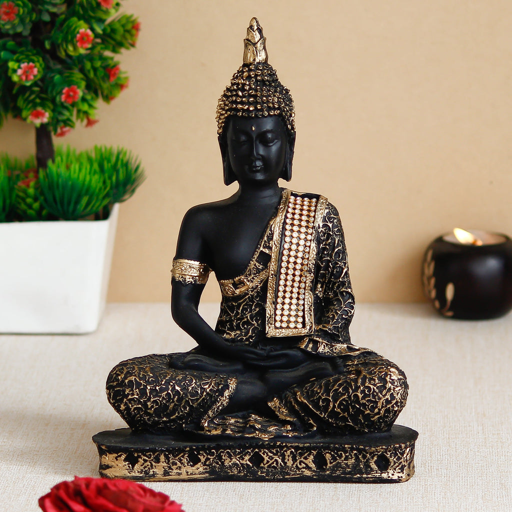 Blue Meditating Buddha Decorative Showpiece - 24 cm Kafalo