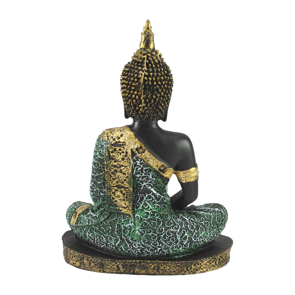 Green Meditating Buddha Decorative Showpiece - 24 cm Kafalo