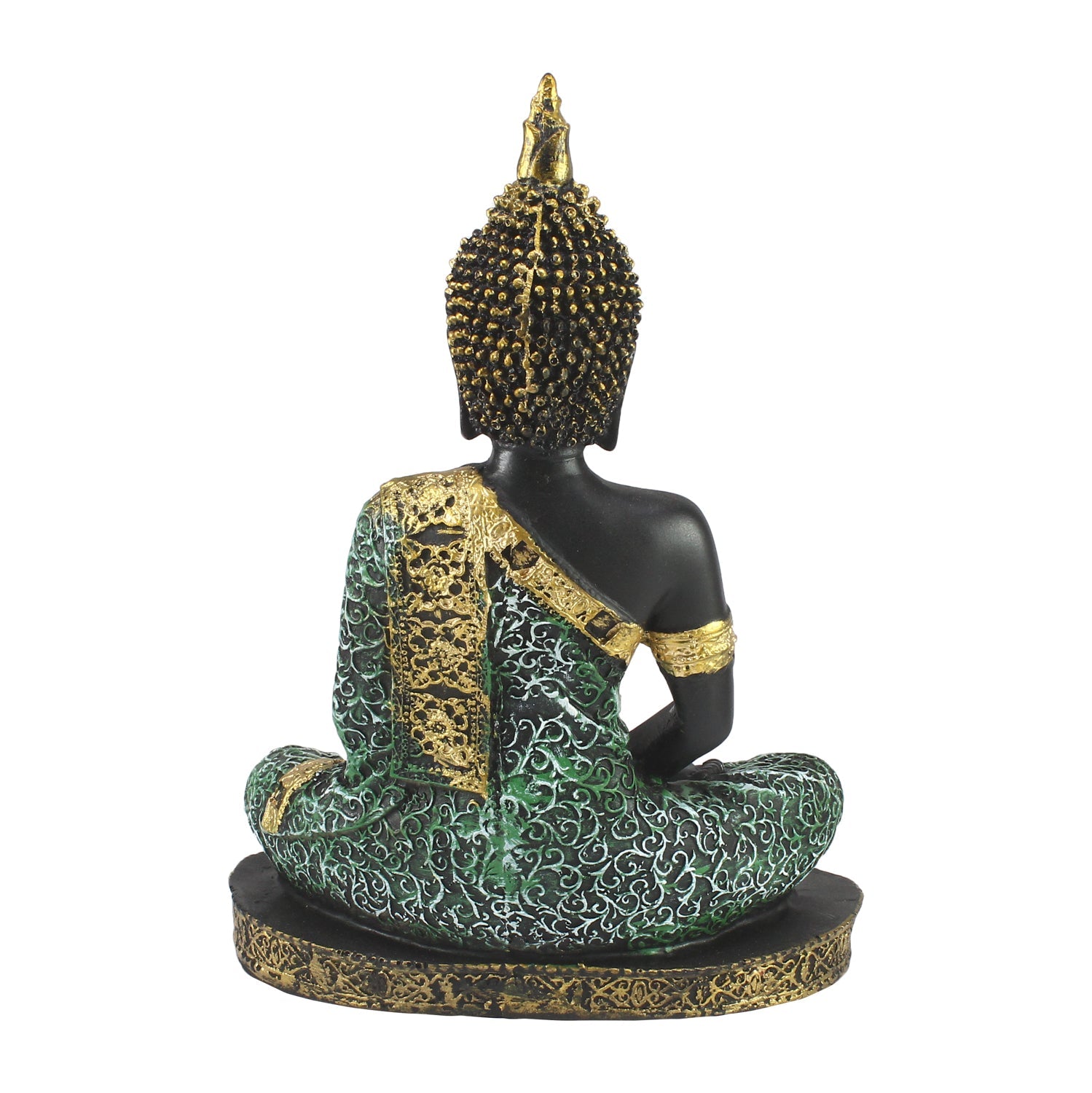 Green Meditating Buddha Decorative Showpiece - 24 cm Kafalo