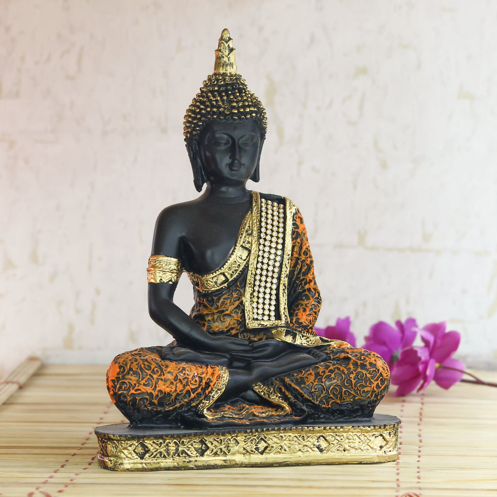 Blue Meditating Buddha Decorative Showpiece - 24 cm Kafalo