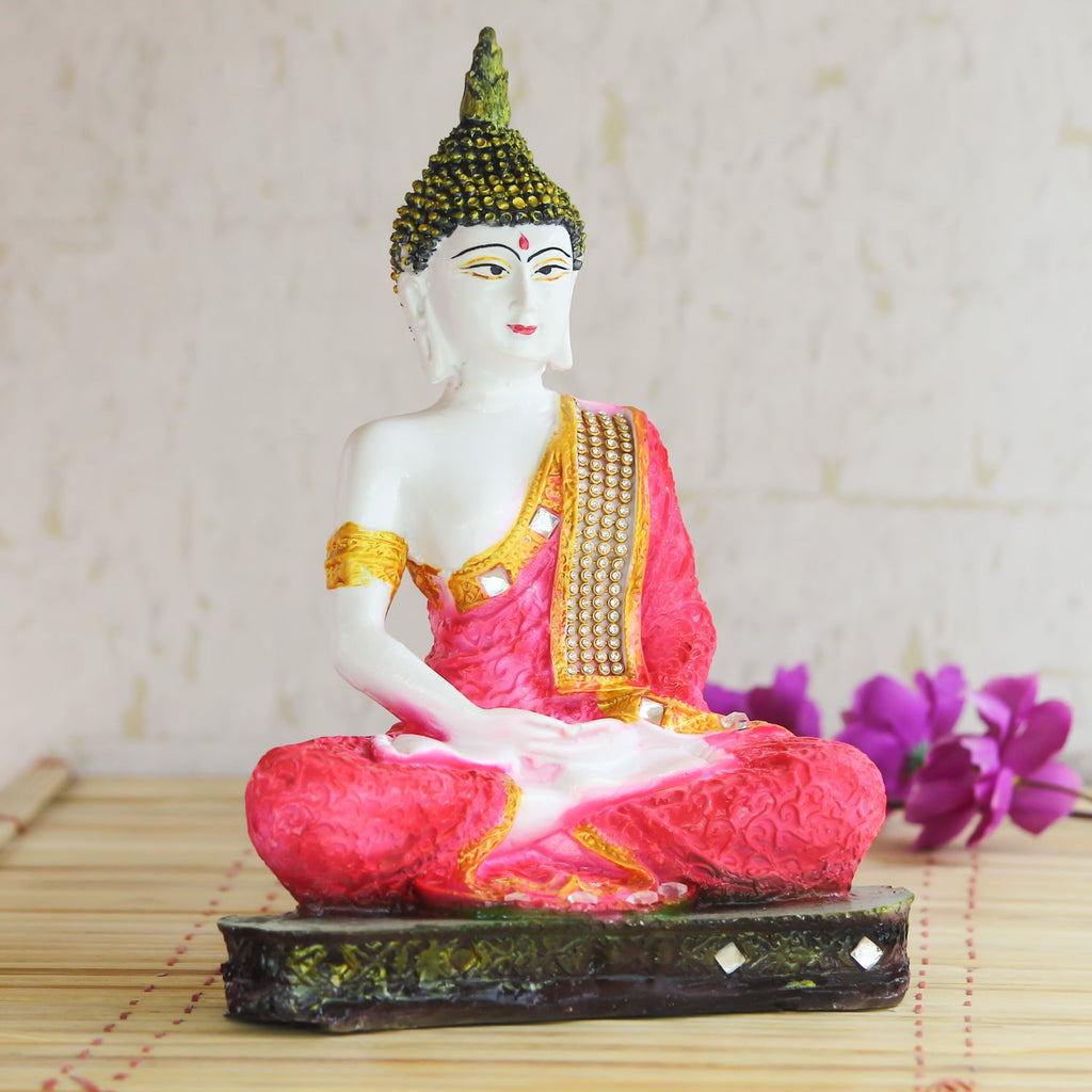 Red Buddha Decorative Showpiece - 24 cm Kafalo