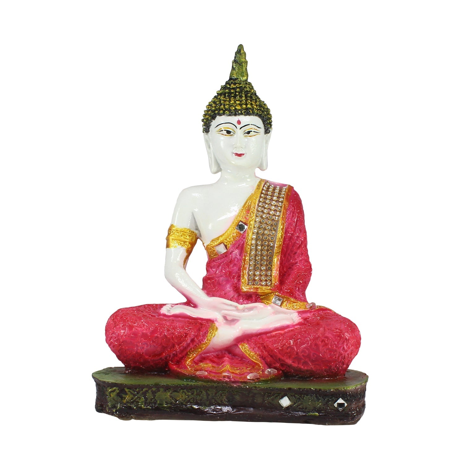 Red Buddha Decorative Showpiece - 24 cm Kafalo