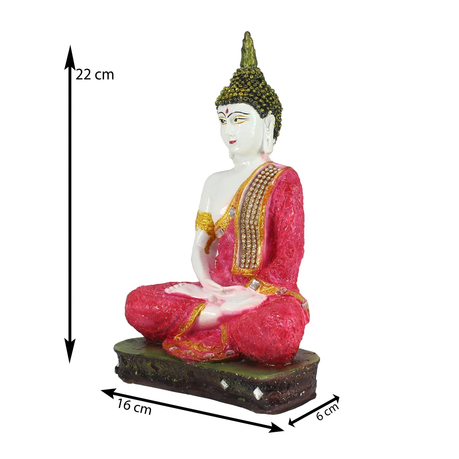 Red Buddha Decorative Showpiece - 24 cm Kafalo