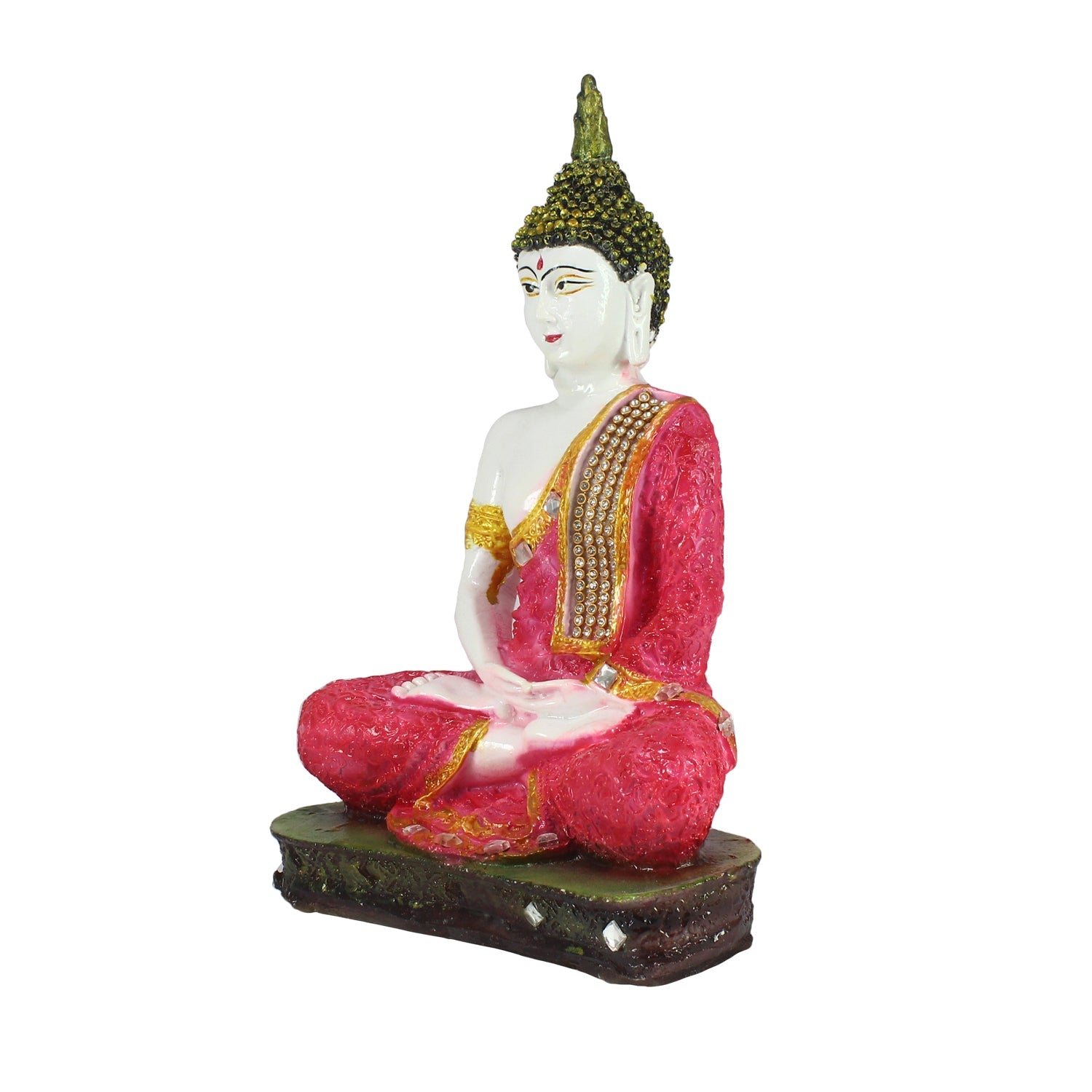 Red Buddha Decorative Showpiece - 24 cm Kafalo