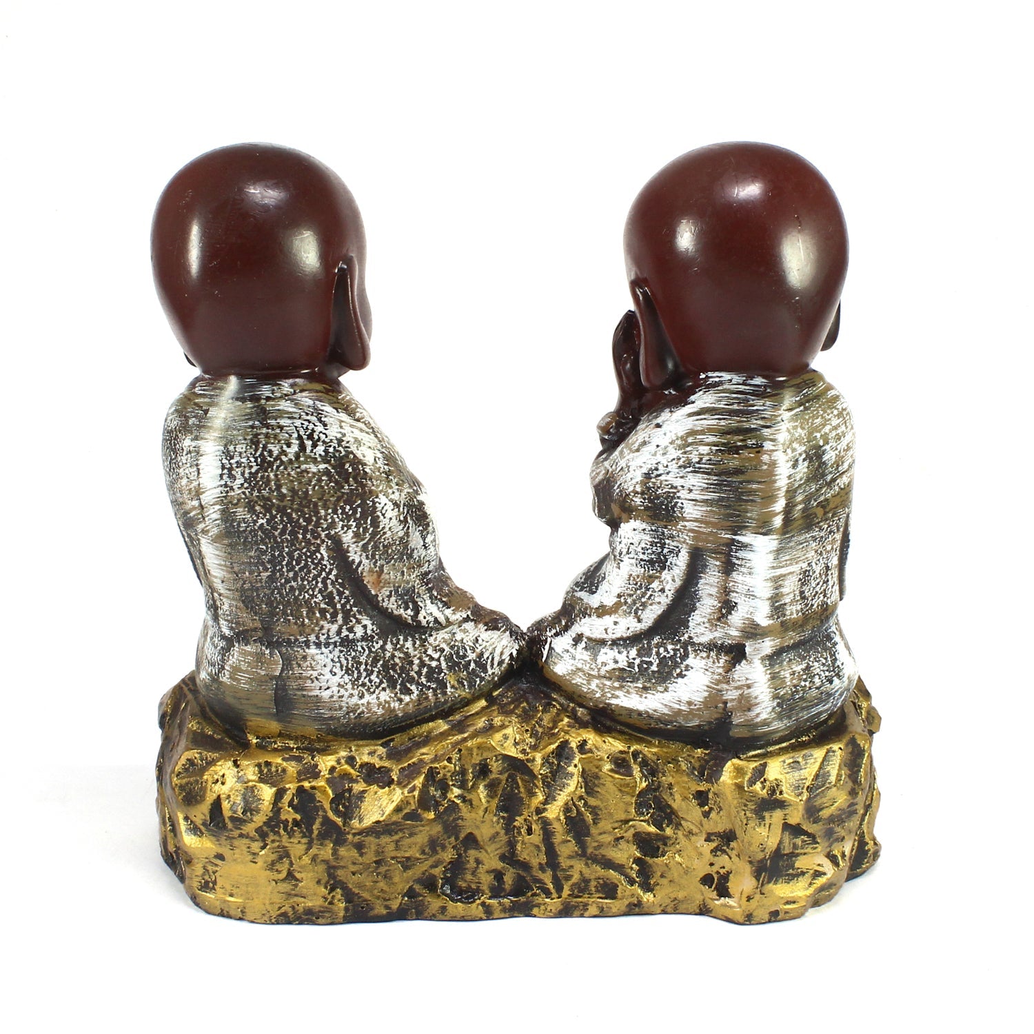 Set of 2 Brown Monks Polyresin Tealight Holder Kafalo