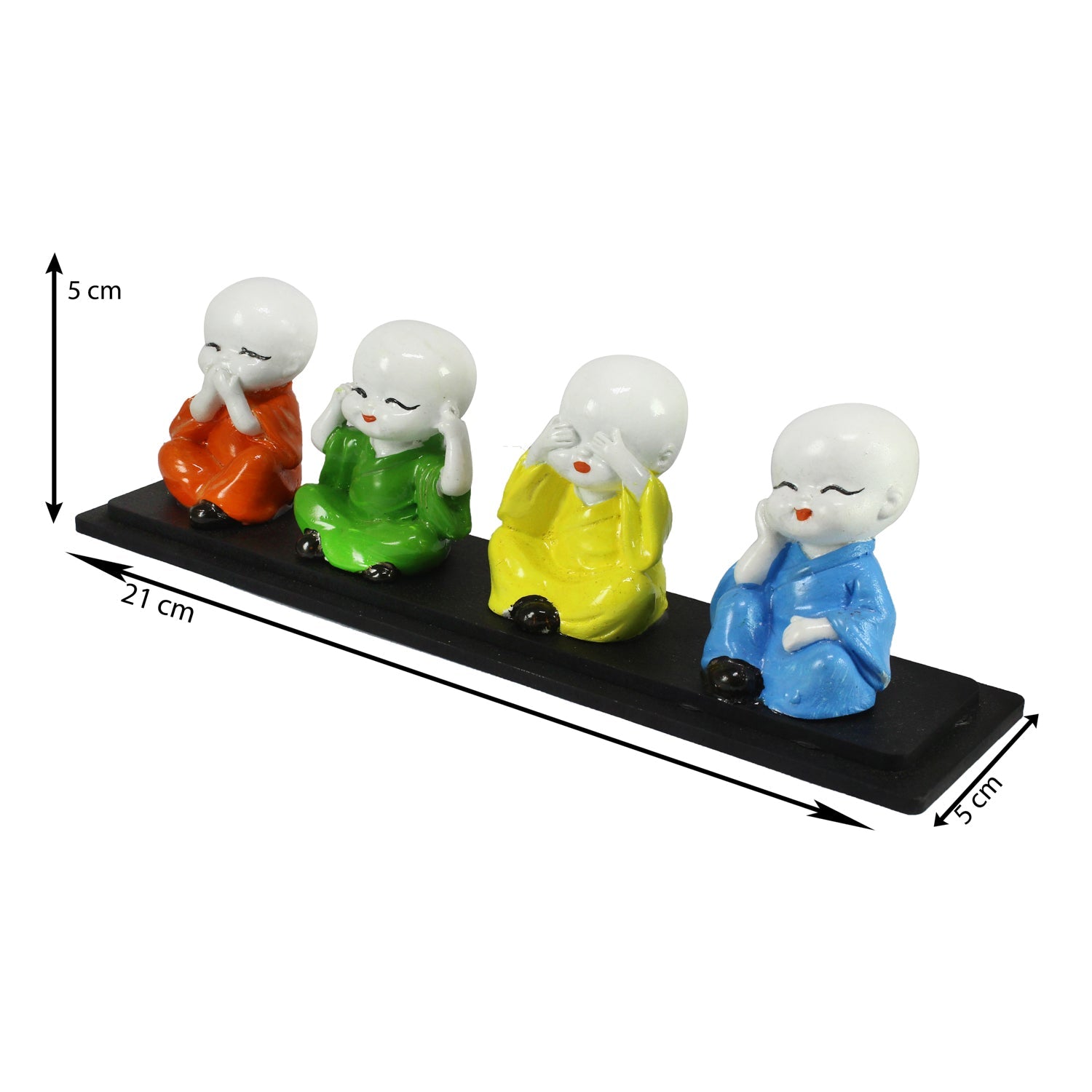 Set of 4 Multi color Monks Polyresin Tealight Holder Kafalo