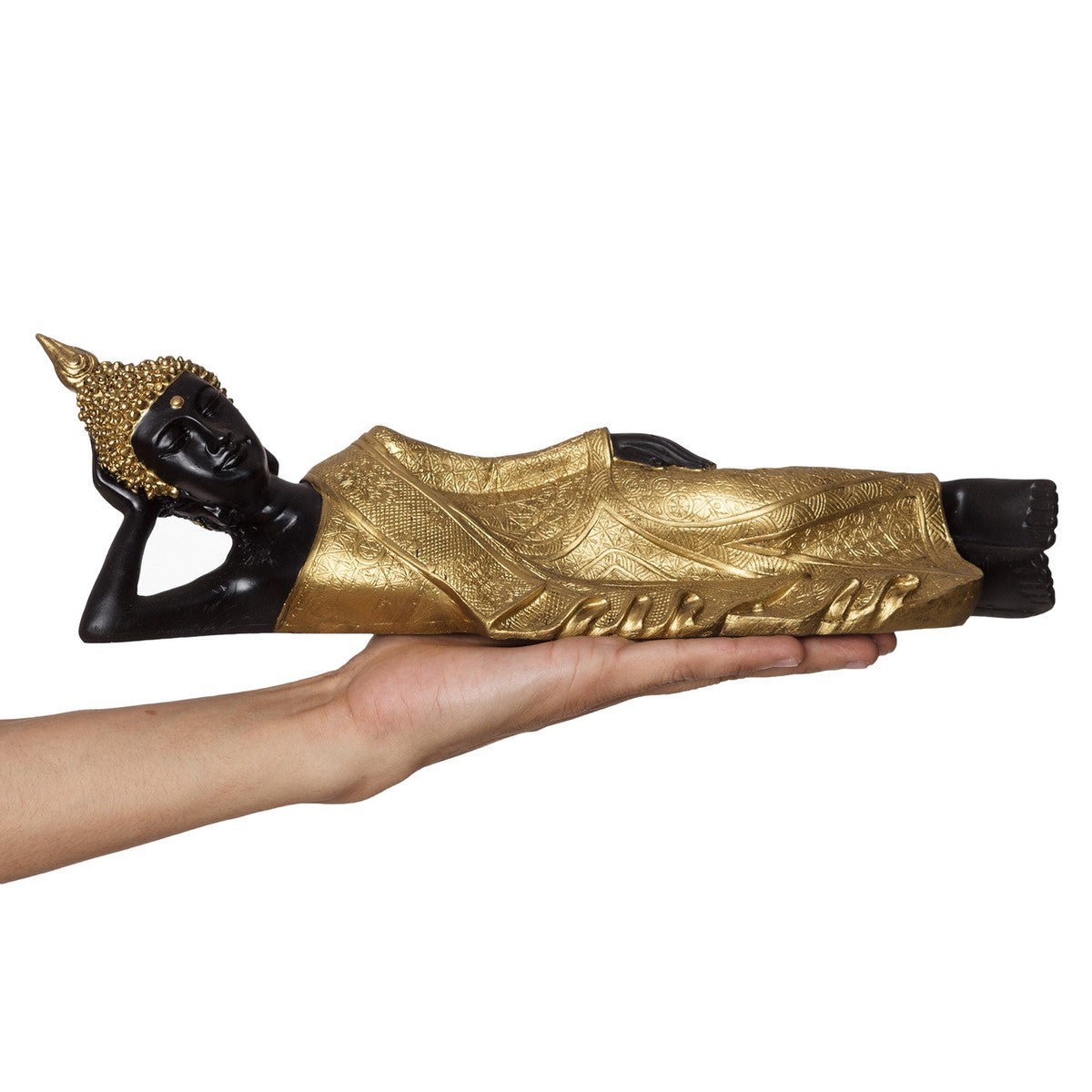 Brass Decorative Thai Reclining Buddha Antique Showpiece Kafalo