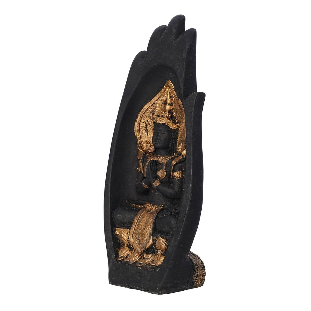 Golden Handcrafted Engraved Palm Buddha Decorative Showpiece Kafalo