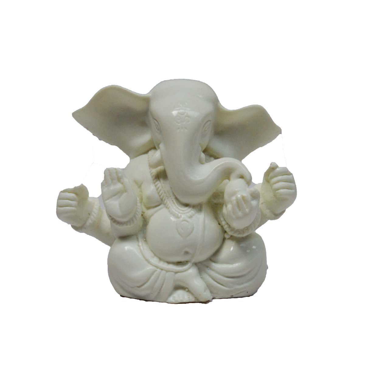 White Chaturbhuj Lord Ganesha Kafalo