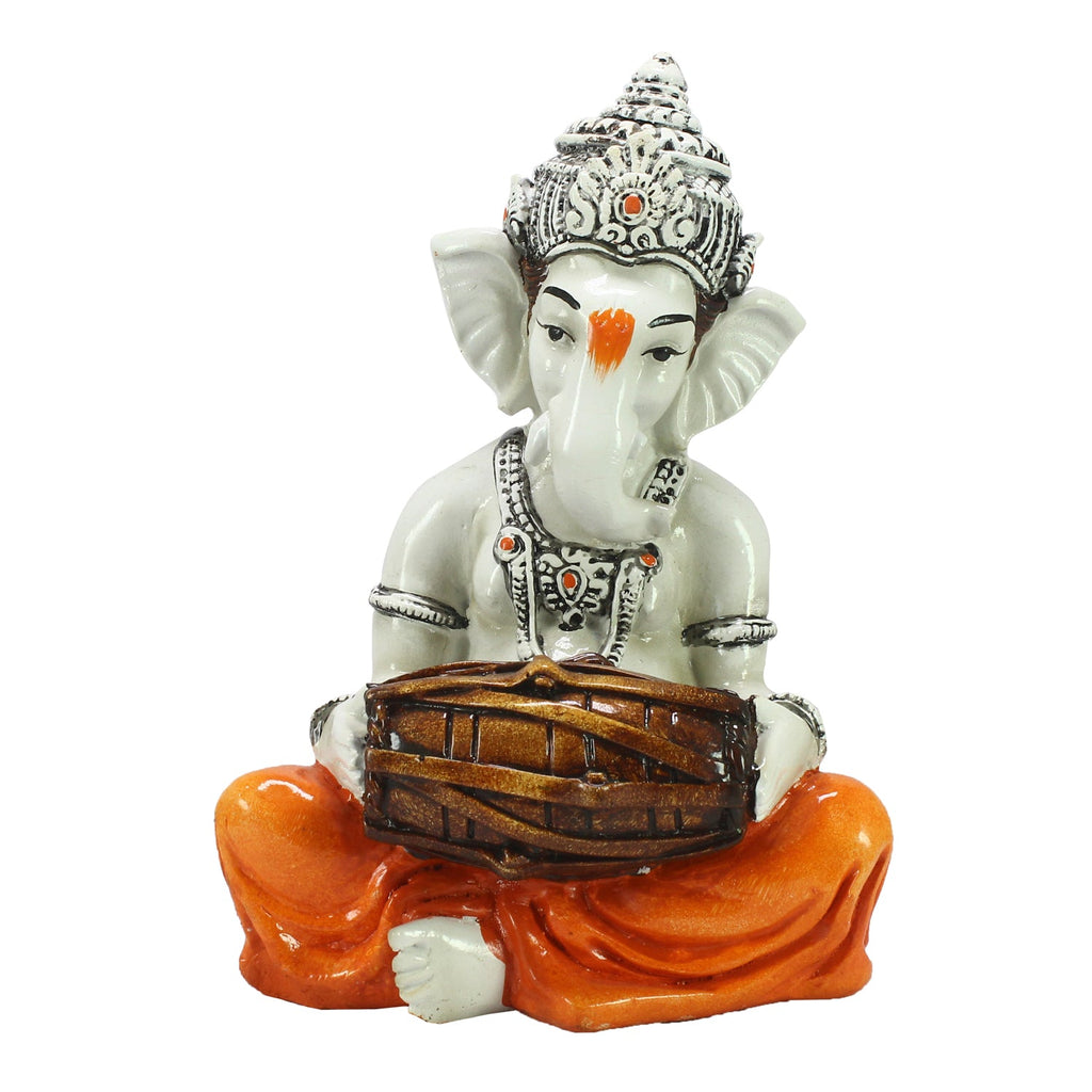 Lord Ganesha Idol Playing Dholak Musical Instrument Kafalo