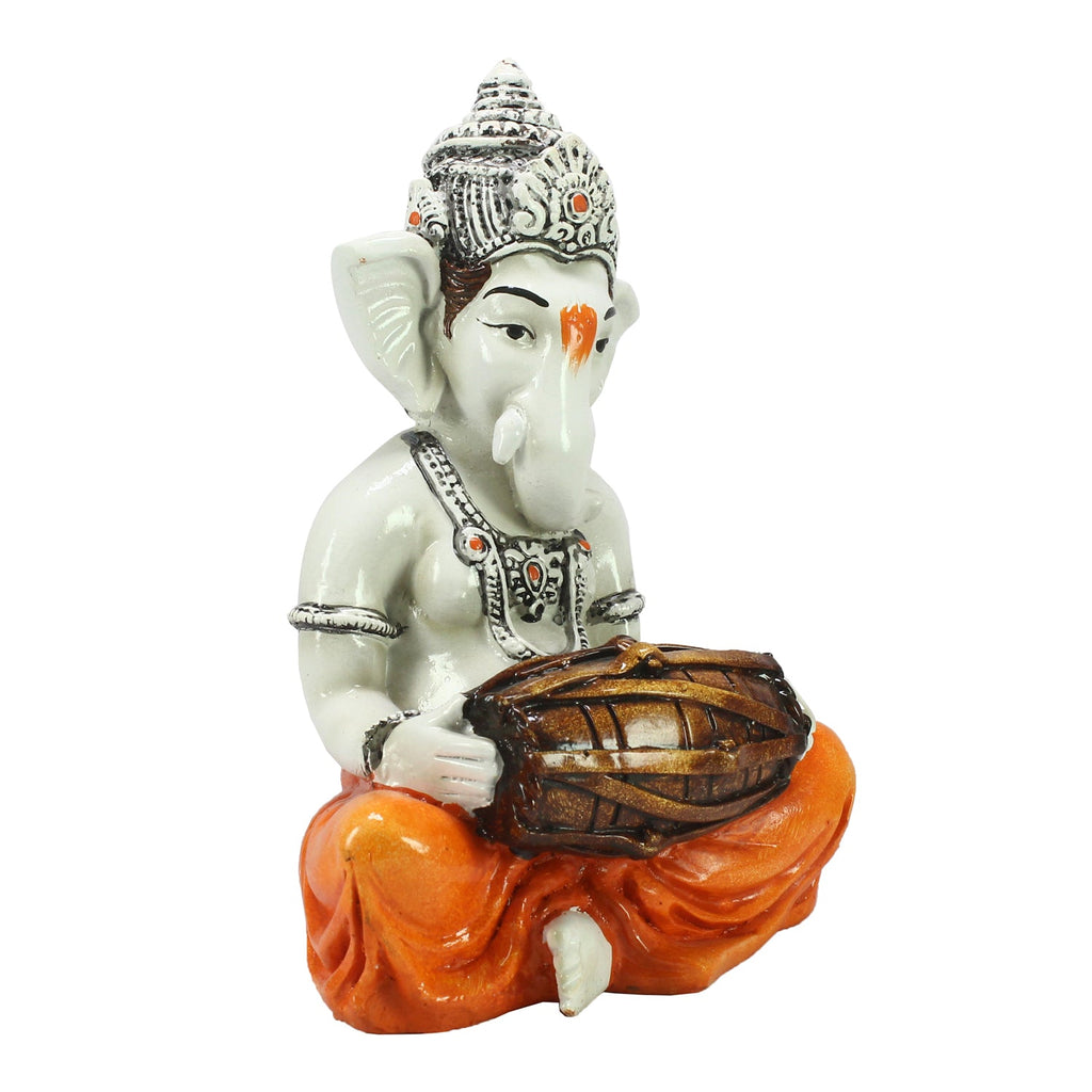 Lord Ganesha Idol Playing Dholak Musical Instrument Kafalo