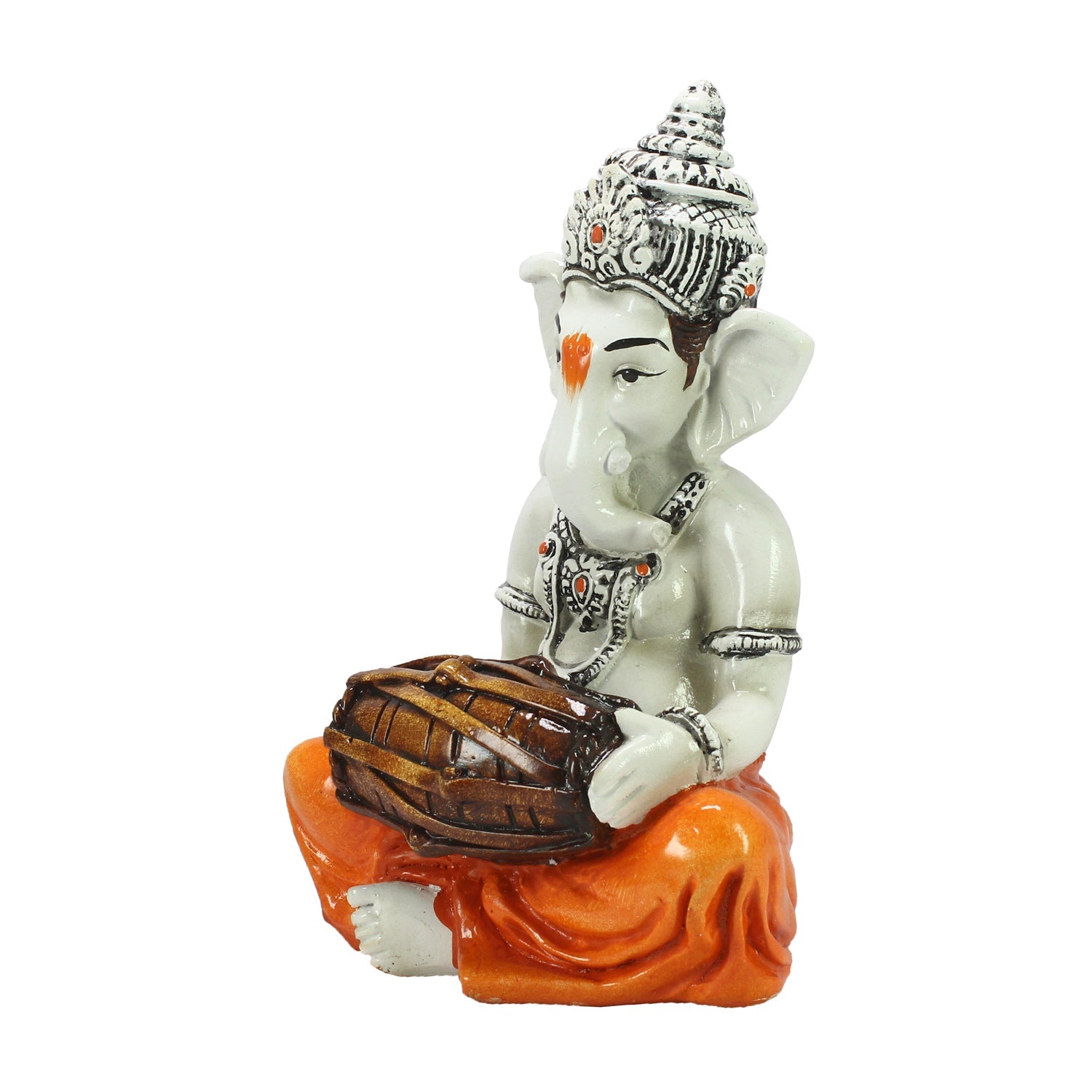 Lord Ganesha Idol Playing Dholak Musical Instrument Kafalo